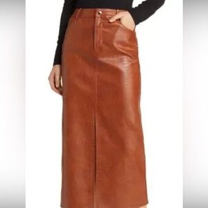 Wayf Tan Pencil Skirt